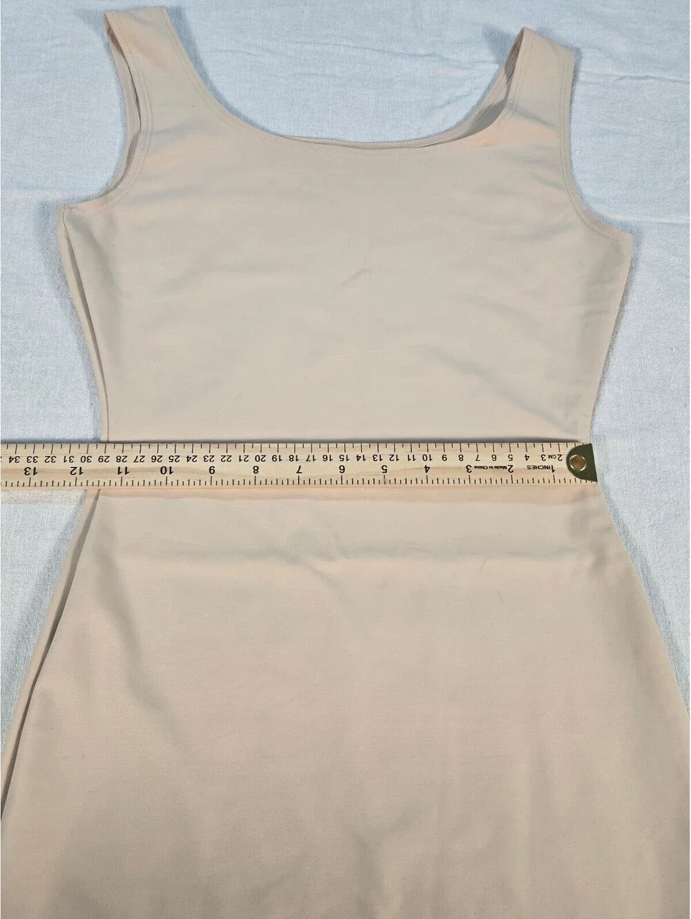 Beige Body Shaper Slip Dress S Quiet Lux Minimalist Bodycon